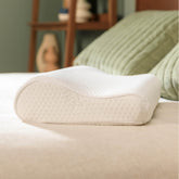 Tempur-Pedic front view of contoured pillow showing ergonomic shape and support