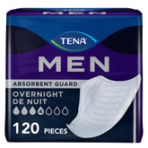 TENA protector frontal en paquete mostrando protección nocturna