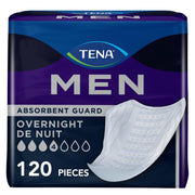 TENA protector frontal en paquete mostrando protección nocturna