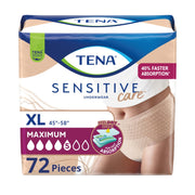 TENA frontal del paquete mostrando diseño y cantidad para confianza
