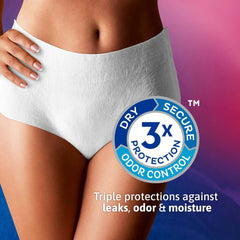 TENA absorbent core detail demonstrating targeted leak protection