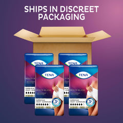 TENA back packaging highlighting features and absorbency benefits