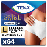 TENA front packaging showing product design and count for confidence