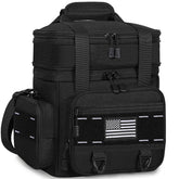 TENKIST front view double-deck lunch box showing durable shape and pockets, durable daily protection