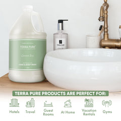 Terra Pure textura del gel enfatizando la espuma suave y limpiadora