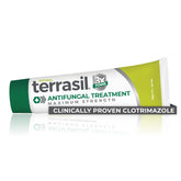 terrasil crema antifúngica frontal mostrando envase y beneficio alivio rápido