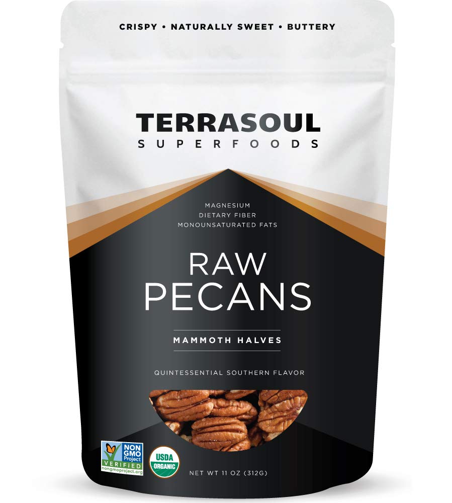 Terrasoul Superfoods paquete frontal mostrando mitades frescas y etiqueta orgánica