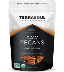 Terrasoul Superfoods paquete frontal mostrando mitades frescas y etiqueta orgánica