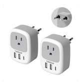 TESSAN adaptador frontal con toma europea y puerto AC, solución de carga portátil