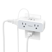 TESSAN extensor frontal mostrando las cuatro salidas AC y tres puertos USB, facilita más conexiones