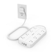TESSAN flat plug front view showing slim profile and outlet layout for space-saving