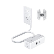 TESSAN regleta vista frontal con cuatro tomas AC y puertos USB para organización