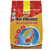 Tetra paquete frontal mostrando alimento Vibrance y beneficios de color