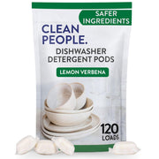 THE CLEAN PEOPLE front packaging showing 120-count bag and Lemon Verbena benefit