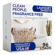 THE CLEAN PEOPLE front packaging showing recyclable paper and 96-count benefit