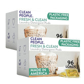 THE CLEAN PEOPLE paquete frontal mostrando 192 cápsulas y beneficio ahorro de espacio