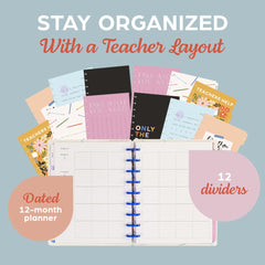 The Happy Planner vista semanal con casillas amplias para organizar clases