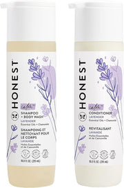 The Honest Company frente del empaque lavanda mostrando fórmula suave