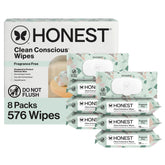 The Honest Company front packaging showing 576 unscented wipes and value supply