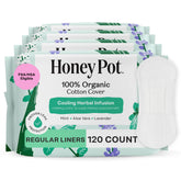 The Honey Pot Company front packaging showing cooling herbal liners and benefits