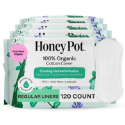 The Honey Pot Company front packaging showing cooling herbal liners and benefits