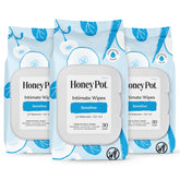The Honey Pot Company front packaging showing sensitive wipes for gentle refresh
