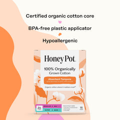 The Honey Pot Company comparación de tamaño para visualizar ajuste y cobertura