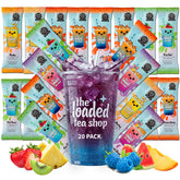 The Loaded Tea Shop front packaging showing variety pack and convenience