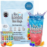 The Loaded Tea Shop frente del empaque mostrando variedad y conveniencia
