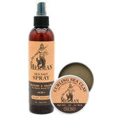 The Merman pack frontal mostrando spray y arcilla con beneficio de estilo inmediato