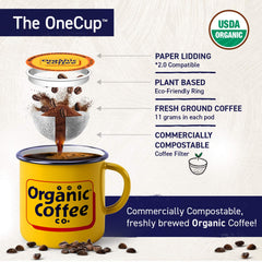 The Organic Coffee Co. brewed cup in breakfast setting delivering bright flavor