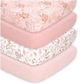 The Peanutshell front packaging showing four fitted crib sheets and whimsical floral design for instant nursery coordination