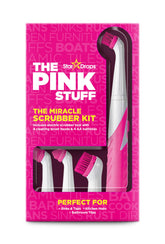 The Pink Stuff vista frontal del scrubber mostrando diseño ergonómico y potencia
