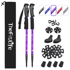 TheFitLife bastones frente empaquetados mostrando diseño y longitud,colocación fácil