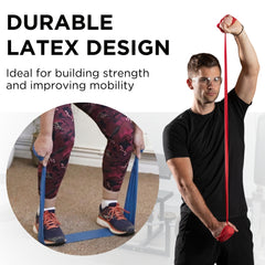 THERABAND uso en piernas y glúteos ofreciendo tensión estable y controlada
