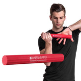 THERABAND FlexBar rojo vista frontal con agarre cómodo y beneficio rehabilitador