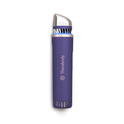 TheraFace depuffing wand front view showing indigo finish and compact profile for easy storage