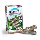 Thermacell paquete frontal mostrando 12 tubos y beneficio de protección localizada