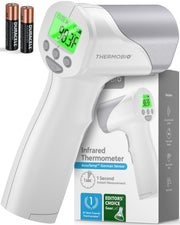 THERMOBIO vista frontal del termómetro mostrando diseño ergonómico y uso sencillo