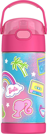 THERMOS FUNtainer vista frontal con diseño Barbie, aspecto atractivo y protección