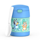 THERMOS FUNtainer vista frontal del envase azul mostrando etiqueta y diseño resistente