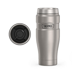 THERMOS Stainless King front view showing matte steel finish and durable design benefit