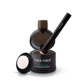 THICK FIBER envase frontal mostrando kit completo y beneficio de cobertura rápida