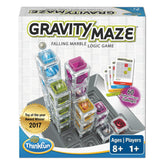 ThinkFun caja frontal del Gravity Maze mostrando componentes y beneficios educativos