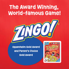ThinkFun componentes de Zingo sobre la mesa para un juego organizado