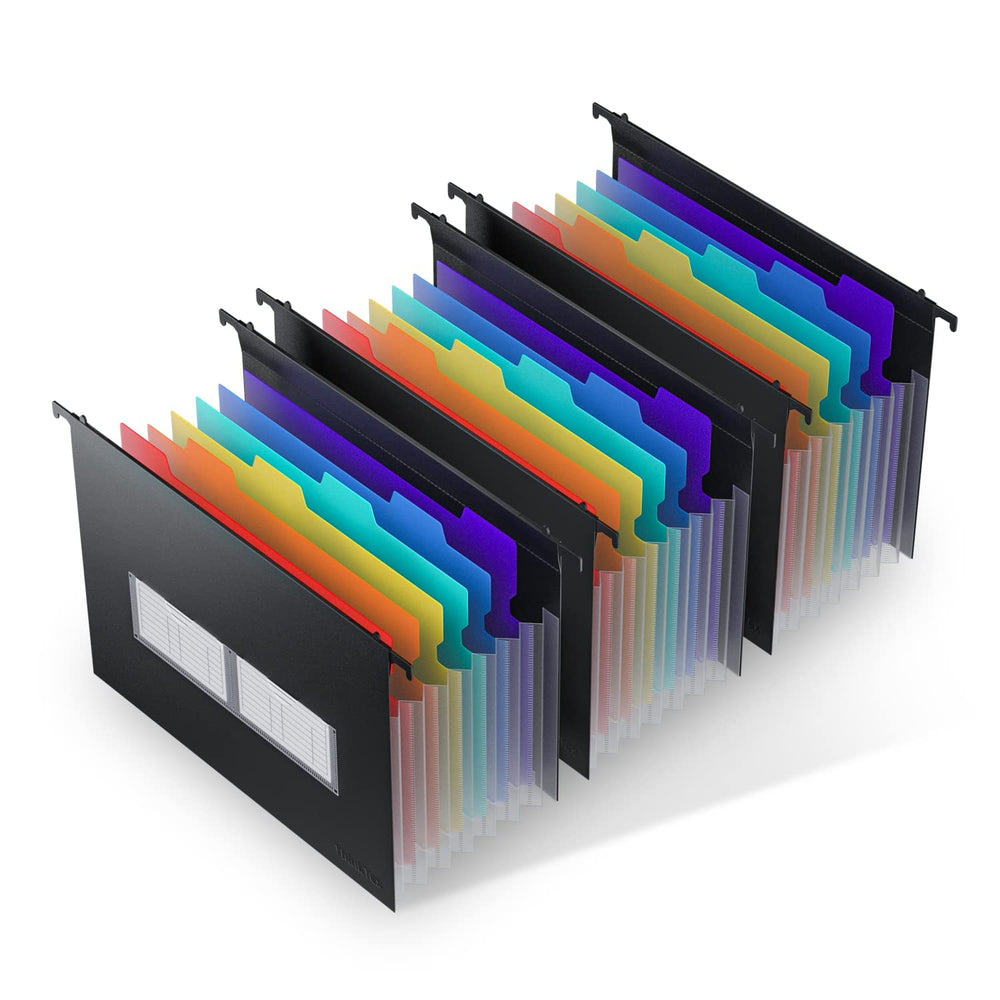 ThinkTex vista frontal del empaque mostrando 7 bolsillos y divisores coloridos para organización rápida