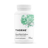 THORNE envase frontal de Rapid Relief Saffron mostrando la marca y beneficio calmante
