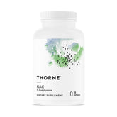THORNE frasco frontal del suplemento NAC 500 mg muestra presentación y cantidad
