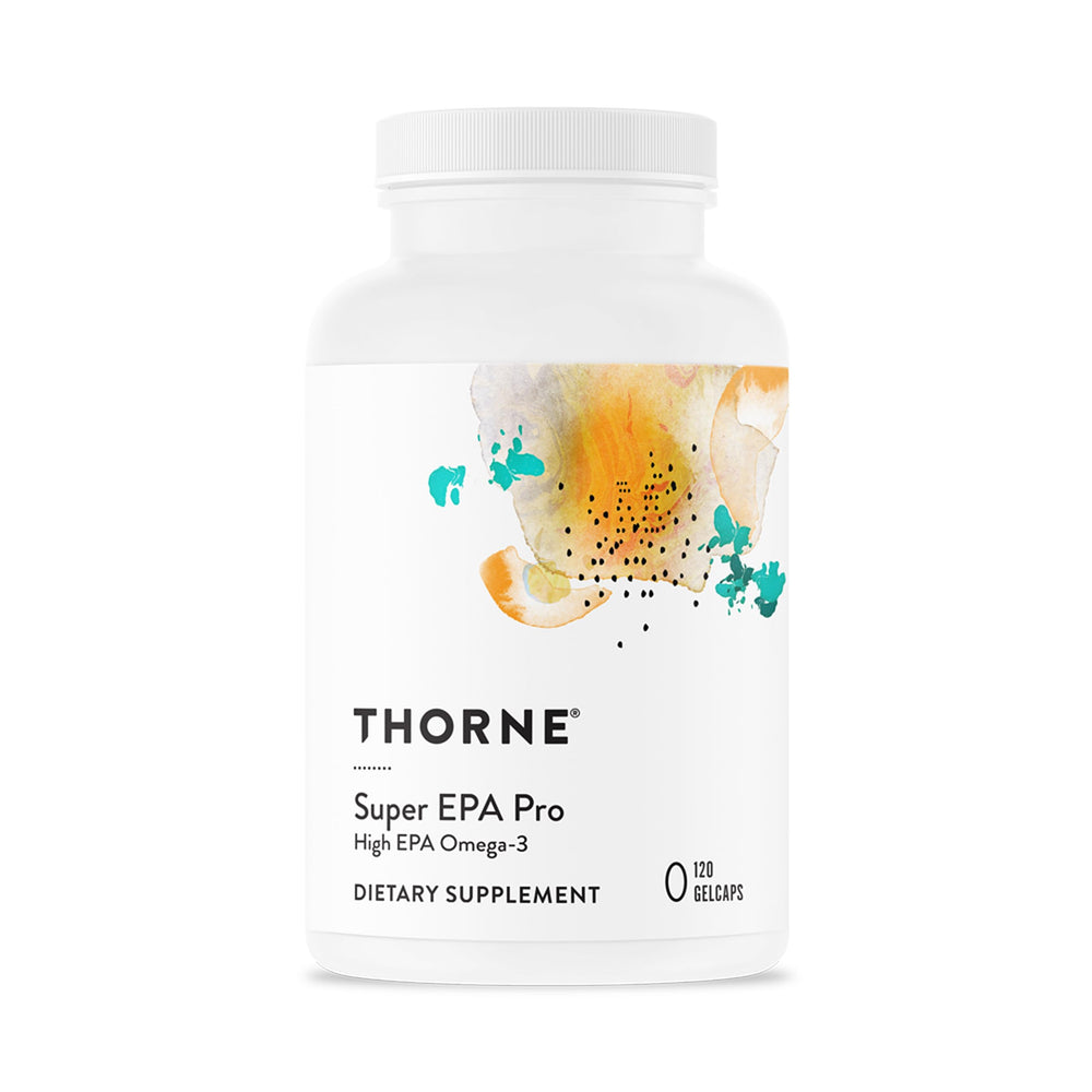 THORNE envase frontal con 120 cápsulas, fácilmente identificable y práctico