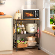 ThreeHio front view showing full cart and organized microwave benefit easy access